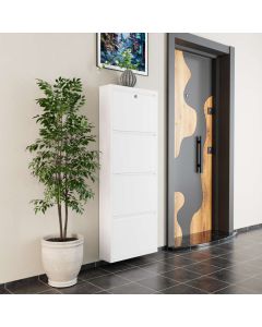 HANAH HOME Cipelarnik Locking Metal, bela