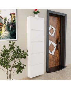 HANAH HOME Cipelarnik Locking Metal, bela