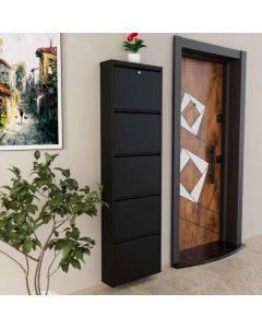 HANAH HOME Cipelarnik Locking Metal, crna