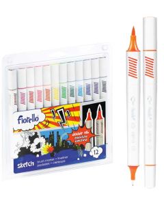 FIORELLO Flomaster sa četkicom + fineliner 12kom - 2050-1