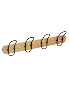 FIVE Zidni čiviluk 50x7x13,5cm drvo/metal natural/crna - 160423