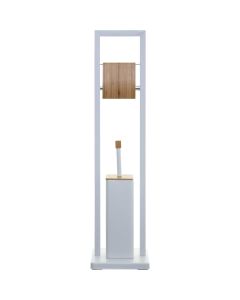 FIVE Držač toaletnog papira i wc četka natureo 60x20x20cm, metal/bambus bela - 160926A