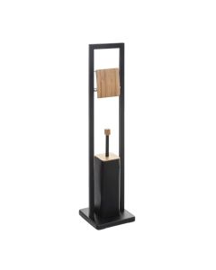 FIVE Držač toalet papira i wc četke 20X20X60 cm metal bambus crni - 160926B