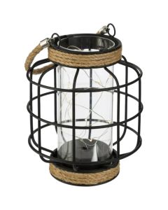 ATMOSPHERA Fenjer 14,5x17,5cm metal/staklo crna