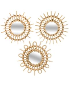 ATMOSPHERA Ogledalo set 3/1 27x3cm mdf/staklo bež - 162204A