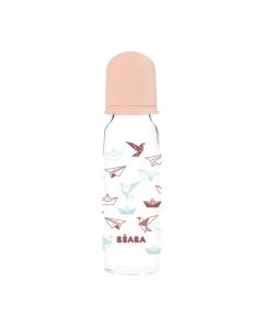BEABA Staklena flašica 250ml Origami, puder roze - 911611
