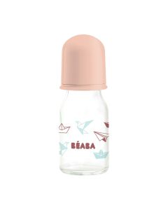 BEABA Staklena flašica 110ml  Origami, puder roze - 911610