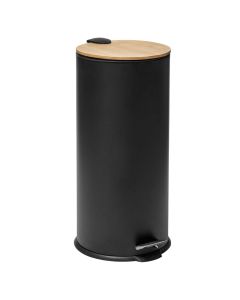 FIVE Kanta za smeće na pedalu 30 L metal/bambus crna - 164646A