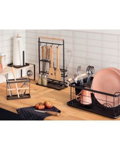 FIVE Metalna kuhinjska polica 28.5x12x43.5cm, crna