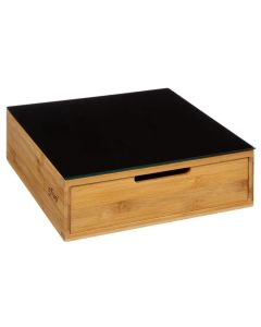 FIVE Kutija za kapsule kafe sa fiokom 30x30x10cm, bambus/crna - 167753-1