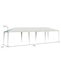Paviljon za zabave 9x3m Beli bez stranica - 1682-1-1