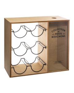 ATMOSPHERA Polica za vino 39.7x15x35cm medijapan/metal bež - 168388-1