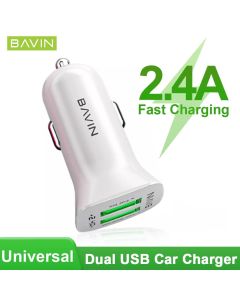 BAVIN Auto punjač 2XUSB 2,4A, bela - 90012