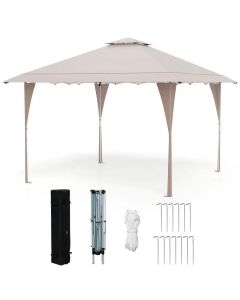Gazebo paviljon sa mehanizmom 4x4m Bež - 1687-1-1