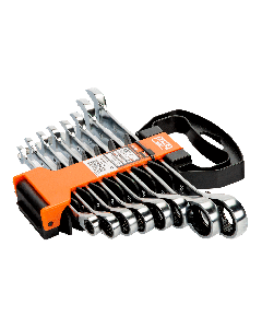 BAHCO Ključeva sa zglobom (čegrtaljka), metrički kombinovani - 8 komada u plastičnom nosaču 1RM/SH8