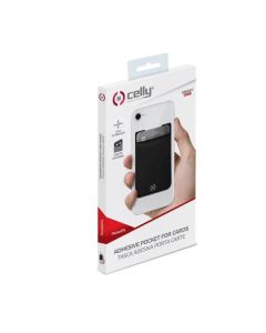 CELLY Samolepljiva futrola za kartice, crna - 77105-1