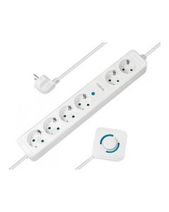 LOGILINK Produžni kabl 6 mesta, nožni prekidač, 1,5m, beli (4789) - 171175