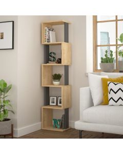 HANAH HOME Polica za knjige Piri Sonoma Oak Anthracite - 171748