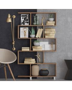 HANAH HOME Polica za knjige Nilufer Walnut - 171755