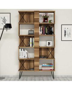 HANAH HOME Polica za knjige Extra Walnut - 171764