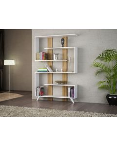 HANAH HOME Polica za knjige Rain White Walnut - 171771