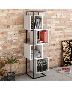 HANAH HOME Polica za knjige Prada Black White - 171773
