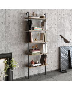 HANAH HOME Polica za knjige Piante Walnut Black - 171795