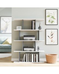 HANAH HOME Polica za knjige Harmon Anthracite White - 171989