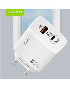 BAVIN Punjač 36W USB-A + USB-C, bela