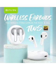 BAVIN Earbuds Wireless slušalice + kabl type-C bela - 90211