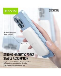 BAVIN Magsafe magnetic Power bank 5000mAh, bela - 90322