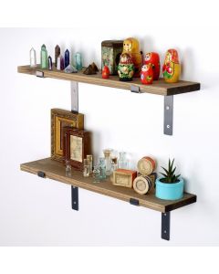 HANAH HOME Set dve zidne police Lam006, braon/crna