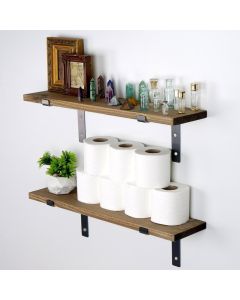 HANAH HOME Set dve zidne police Lam004, braon/crna