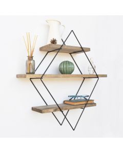 HANAH HOME Zidna polica WR007, crna/braon