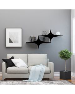 HANAH HOME Zidna polica Susen 2, crna/bela