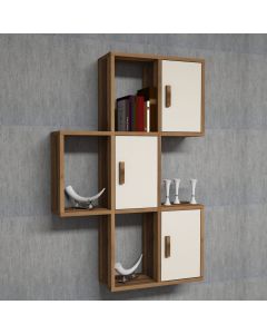 HANAH HOME Zidna polica Flora, braon/krem