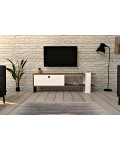 HANAH HOME TV polica Gaye Walnut White - 172928