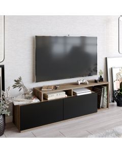 HANAH HOME TV polica Nexera Walnut Black - 172943