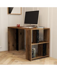 HANAH HOME Radni sto Lima, braon/mermer crna