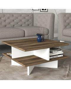 HANAH HOME Sto za dnevnu sobu Hamton Walnut White - 173277