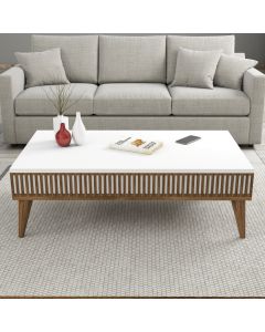 HANAH HOME Klub sto Milan, braon/bela