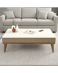 HANAH HOME Klub sto Milan, braon/krem