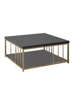 HANAH HOME Klub sto Zenn, antracit/zlatna