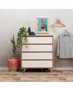 HANAH HOME Komoda za spavaću sobu Suvera, bela/braon