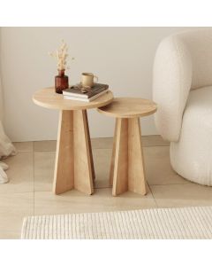HANAH HOME Set klub stolova Mushroom, svetlobraon - 173559