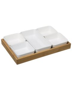 SECRET DE GOURMET Set činija za posluženje 5/1 porcelan/bambus - 173778