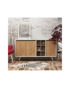 HANAH HOME Komoda Prava, braon/bela