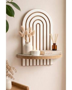 HANAH HOME Zidna polica Artmtkwll1, bela/braon