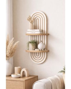 HANAH HOME Zidna polica Artmtkwll2, bela/braon