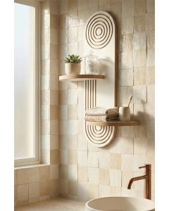 HANAH HOME Zidna polica Artmtkwll3, bela/braon